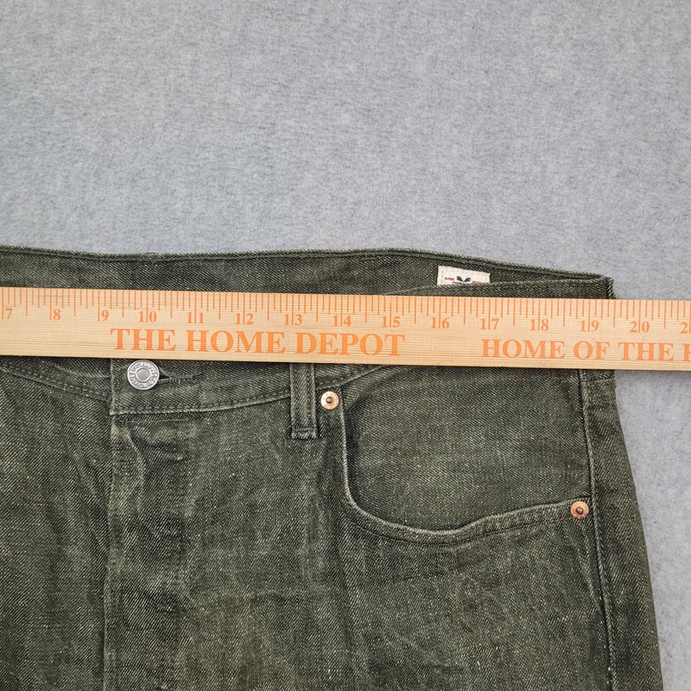 Levi's 501 White Oak Cone Denim Jeans Mens 40x32 Green Straight Leg 00501-2129 - Picture 5 of 8